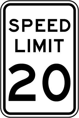 Speed Limit 20 MPH Sign