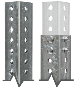 3 ft. Galvanized Square Anchor Post – 2″ & 2¼″