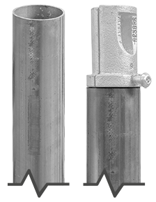 2-3/8" x 3 ft Galvanized Round Anchor Post