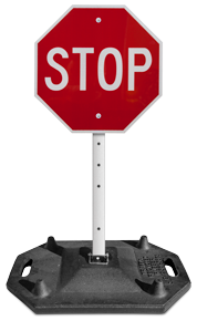 40 lb. Portable Sign Stand with 10 lb. 6’ Post