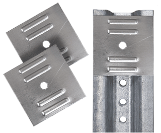 3" Ribbed Aluminum Sign Saver Plates