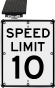 10 MPH LED Solar Speed Limit Sign