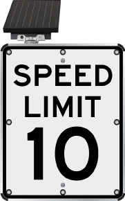 10 MPH LED Solar Speed Limit Sign