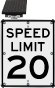 20 MPH LED Solar Speed Limit Sign