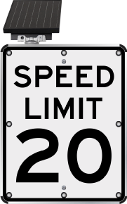 20 MPH LED Solar Speed Limit Sign