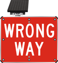 LED Solar Wrong Way Sign
