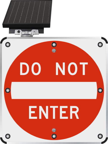 LED Solar Do Not Enter Sign