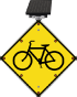 LED Solar Bicycle Traffic Warning Sign