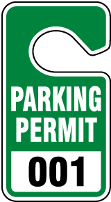 Green Parking Permit Tags