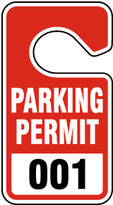 Red Parking Permit Tags