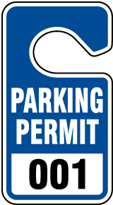 Blue Parking Permit Tags