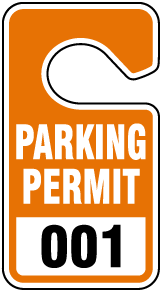Orange Parking Permit Tags