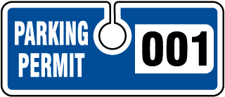 Blue Parking Permit Tags