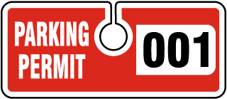 Red Parking Permit Tags