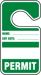 Green Parking Permit Tags