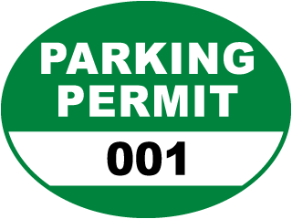 Green Parking Permit Sticker
