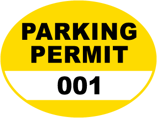 Yellow Parking Permit Sticker