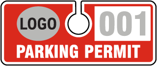 Custom Horizontal Parking Permit Hang Tag (with logo, 50/Pkg)