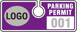 Custom Horizontal Parking Permit Hang Tag (with logo, 50/Pkg)