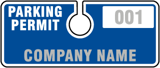 Custom Parking Permit Hang Tag (horizontal, 50/Pkg)