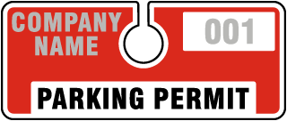 Custom Parking Permit Hang Tag (horizontal with text box, 50/Pkg)