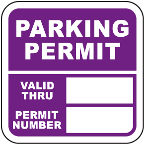 Custom Square Parking Permit Sticker (with text box, 50/Pkg)
